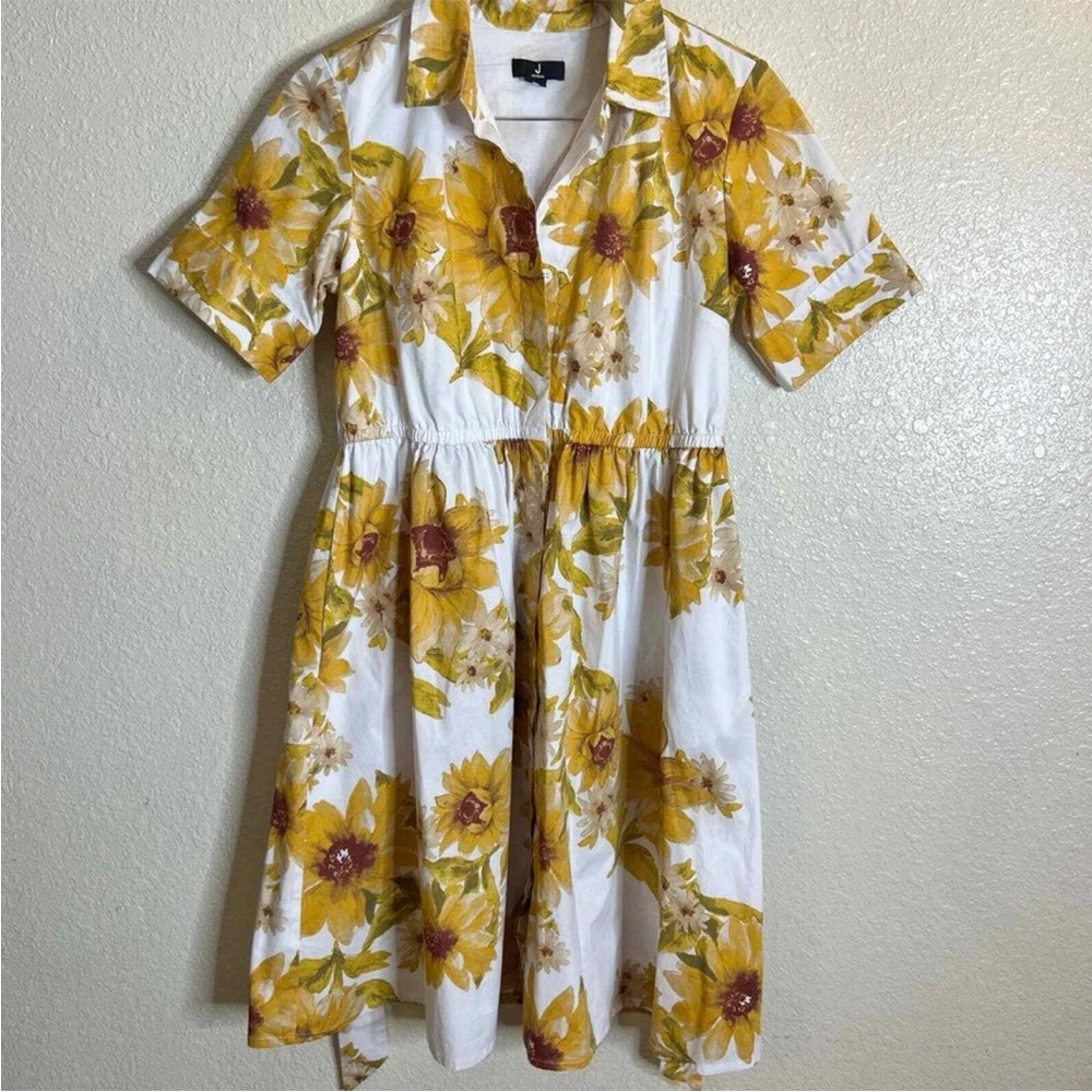 Floral Yellow and White Dress